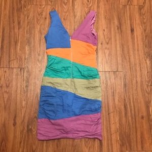 Ruched Colorblock Nicole Miller Dress
